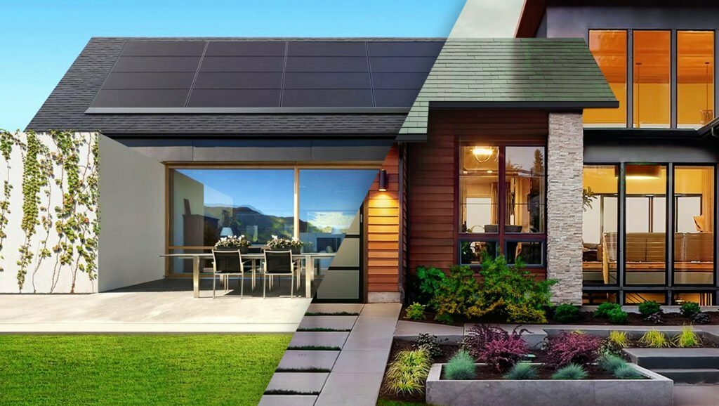 Houses-With-Solar-Panels-And-Shingles-On-The-Roof